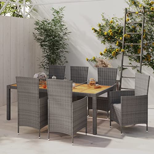 FUDUGEHMIOFWFJJ Gartenbank mit Kissen Schwarz Poly Rattan Outdoor Gartenmöbel Set 2-Sitzer mit Bequemen Sitzkissen und Wetterfestem PE-Geflecht für Garten Terrasse Balkon von FUDUGEHMIOFWFJJ