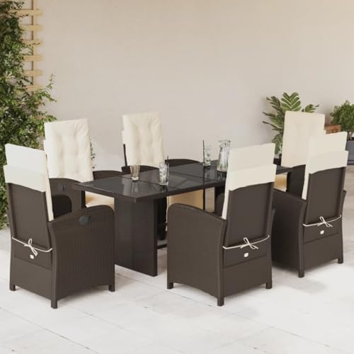 FUDUGEHMIOFWFJJ Gartenhocker 4 STK. mit Kissen Braun Poly Rattan Outdoor Gartenstuhl Set mit Bequemen Sitzkissen Wetterfest und Stabil für Terrasse Balkon Garten FUDUGEHMIOFWFJJ Gartenhocker 4 STK. mit Kissen Braun Poly Rattan Outdoor Gartenstuhl Set mit Bequemen Sitzkissen Wetterfest und Stabil für Terrasse Balkon Garten von FUDUGEHMIOFWFJJ