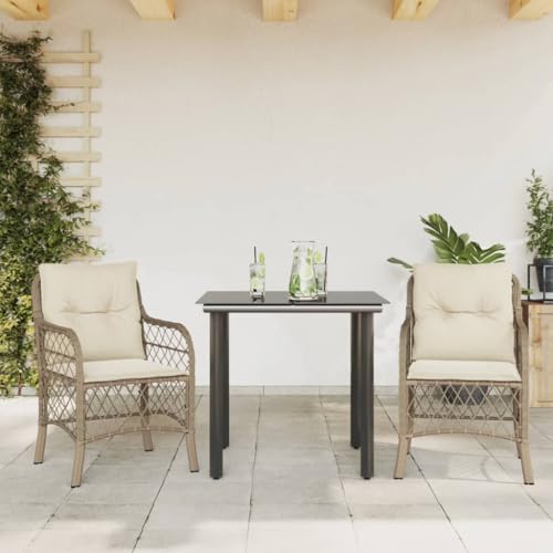 FUDUGEHMIOFWFJJ Gartensessel mit Fußteil 2 STK. Verstellbar Grau Poly Rattan, Lounge Sessel Set Outdoor Relaxing, Bequem & Wetterfest für Garten, Terrasse, Balkon von FUDUGEHMIOFWFJJ