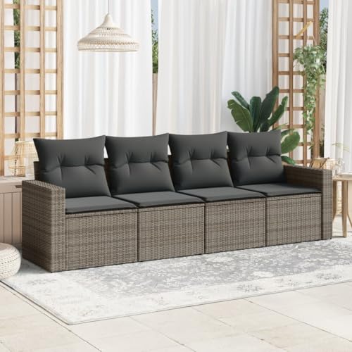 FUDUGEHMIOFWFJJ Gartensessel mit Fußteil 2 STK. Verstellbar Poly Rattan, Lounge Sessel Garten Relaxsessel mit Fußstütze, Outdoor Sessel Set für Balkon Terrasse Garten, Wetterfest & Bequem von FUDUGEHMIOFWFJJ