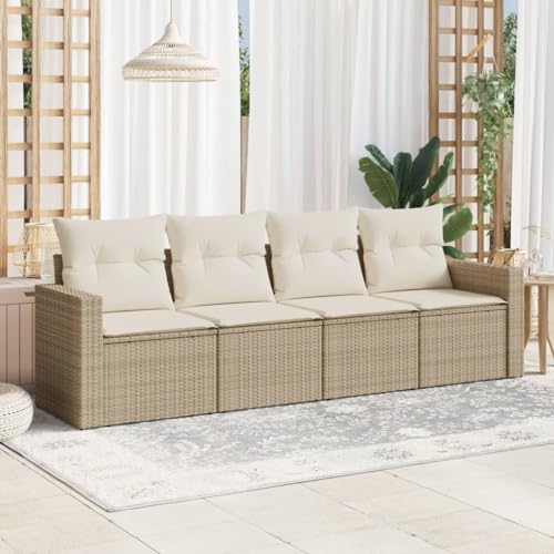 FUDUGEHMIOFWFJJ Gartensessel mit Kissen 2 STK. Verstellbar Braun Poly Rattan, Lounge Gartenstuhl Set mit Kopfstütze, Bequem & Wetterfest für Balkon, Terrasse, Garten, Outdoor Relaxing von FUDUGEHMIOFWFJJ