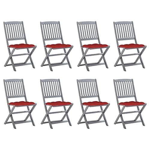 FUDUGEHMIOFWFJJ Gartenstühle 2 STK. Outdoor Gartenmöbel mit Hellgrünen Kissen aus Massivholz Teak, Wetterfest & Bequem für Terrasse, Balkon oder Garten von FUDUGEHMIOFWFJJ