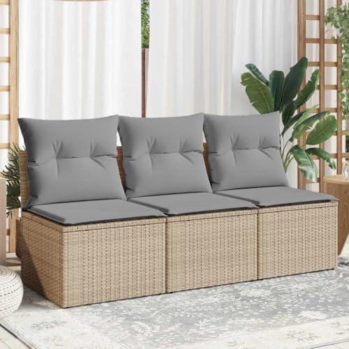 FUDUGEHMIOFWFJJ Gartenstühle mit Kissen 2 STK. Grau Poly Rattan Outdoor Gartenmöbel Set mit Bequemen Sitzkissen, Wetterfest und Langlebig für Terrasse, Balkon oder Garten von FUDUGEHMIOFWFJJ