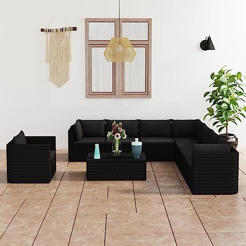 FUDUGEHMIOFWFJJ Gartenstühle mit Kissen 4 STK. Braun Outdoor Gartenmöbel Set Poly Rattan 54x61x83 cm Bequem Wetterfest Lounge Terrasse Balkon von FUDUGEHMIOFWFJJ