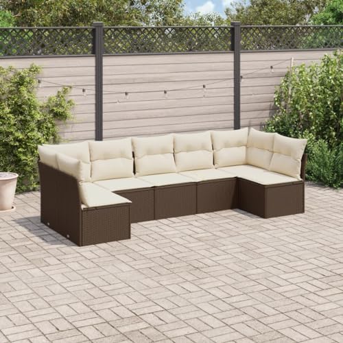 FUDUGEHMIOFWFJJ Gartenstühle mit Kissen 4 STK. Hellgrau Poly Rattan Outdoor Dining Set, Weatherproof Garden Chairs with Cushions, Patio Furniture for Terrace, Balcony, Backyard von FUDUGEHMIOFWFJJ