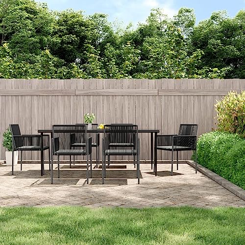 FUDUGEHMIOFWFJJ Gartenstühle mit Kissen 4 STK. Schwarz Outdoor Rattan Set mit Polster 54x62,5x89cm Gartenmöbel Terrassenstühle Balkon Relax Komfortabel Wetterfest von FUDUGEHMIOFWFJJ