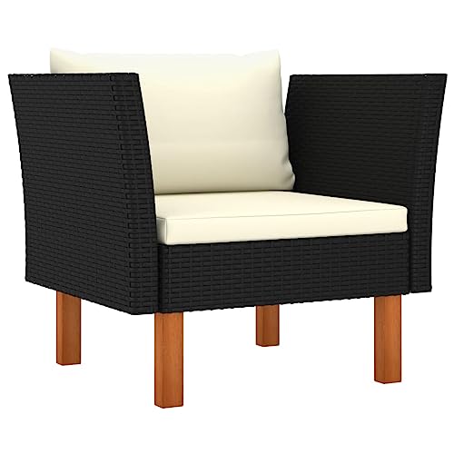 FUDUGEHMIOFWFJJ Gartenstuhl mit Kissen Anthrazit Outdoor Lounge Chair with Cushion PP Rattan Modern Patio Furniture for Garden Balcony Terrace Comfortable Relaxing von FUDUGEHMIOFWFJJ