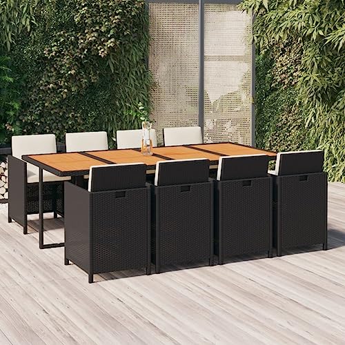 FUDUGEHMIOFWFJJ Hochlehner Adjustable 4-Piece Set with Cushions Solid Wood Acacia, Modern Dining Chairs for Kitchen & Garden, Sturdy & Comfortable High Back Design von FUDUGEHMIOFWFJJ