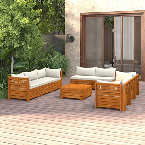 FUDUGEHMIOFWFJJ Klappbare Gartenstühle 6 STK. mit Kissen Massivholz Akazie - Faltbare Stühle für Terrasse Garten Balkon - Bequeme Outdoor Sitzgruppe mit Polster - Hochwertige Holz Camping Stühle von FUDUGEHMIOFWFJJ