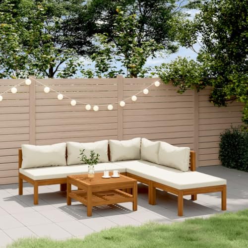 FUDUGEHMIOFWFJJ Klappbare Gartenstühle 8 STK. faltbar mit Kissen Massivholz Akazie Outdoor Gartenmöbel Set für Terrasse Balkon Camping Bequem und Stabil von FUDUGEHMIOFWFJJ