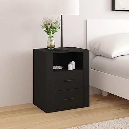 FUDUGEHMIOFWFJJ Modern Nightstand Set of 2 Black Bedside Tables with Storage Shelves 43x36x60 cm for Bedroom Furniture, Durable MDF Construction with Easy Assembly FUDUGEHMIOFWFJJ Modern Nightstand Set of 2 Black Bedside Tables with Storage Shelves 43x36x60 cm for Bedroom Furniture, Durable MDF Construction with Easy Assembly von FUDUGEHMIOFWFJJ