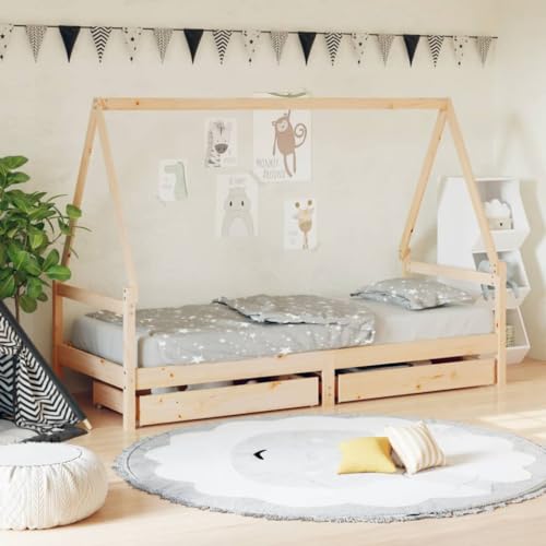 FUDUGEHMIOFWFJJ Nachttisch Braun und Schwarz Massivholz Mango Nightstand with Storage Shelf, Modern Bedside Table for Bedroom, Sturdy Wood End Table with Easy Assembly von FUDUGEHMIOFWFJJ