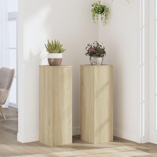 FUDUGEHMIOFWFJJ Oak Look Nightstand Brown 45x50x50 cm Particle Board Bedside Table with Storage Shelf for Bedroom Living Room Modern Design Sturdy Construction Easy Assembly von FUDUGEHMIOFWFJJ