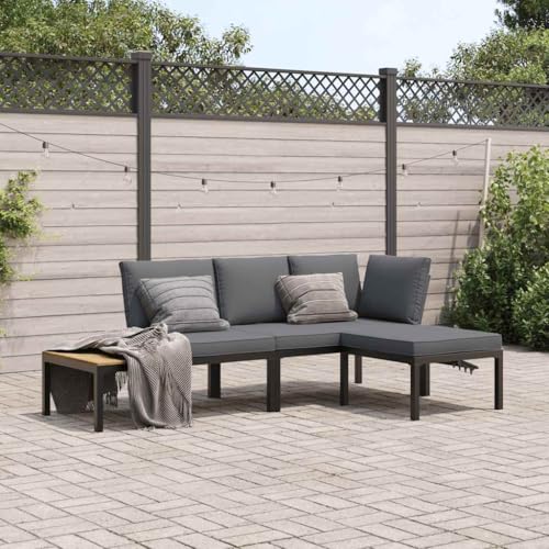 FUDUGEHMIOFWFJJ Outdoor Lounge Bed with Cushions Gray Poly Rattan, Waterproof Patio Daybed for Garden Poolside, Comfortable Weatherproof Sunbed with Pillows, Modern Boho Style Relaxation Furniture von FUDUGEHMIOFWFJJ