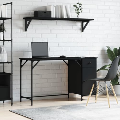 FUDUGEHMIOFWFJJ Schweberegale 2 STK. Schwarz 120x23,5x3,8 cm MDF Floating Shelves Wall Mounted Modern Storage Display Rack for Living Room Bedroom Kitchen von FUDUGEHMIOFWFJJ