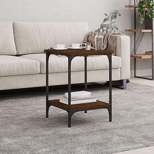 FUDUGEHMIOFWFJJ Smoked Oak Nightstands 2-Pack 40x35x50 cm Bedside Tables with Storage Shelf, Modern Bedroom Furniture Set for Small Spaces, Sturdy Engineered Wood Construction von FUDUGEHMIOFWFJJ