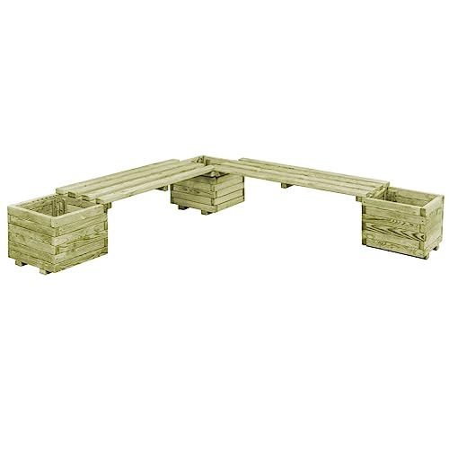 FUDUGEHMIOFWFJJ Sonnenliege mit Tisch Grün Imprägniertes Kiefernholz Outdoor Lounger with Side Table Weatherproof Sunbed for Garden Pool Patio Relaxing von FUDUGEHMIOFWFJJ
