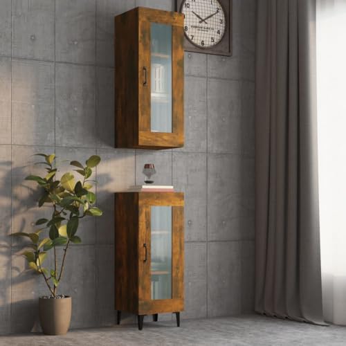 FUDUGEHMIOFWFJJ Vitrinenschrank Grau Sonoma 82.5x30.5x150 cm Display Cabinet with Glass Doors, Modern Living Room Storage Furniture, Wood Particle Board for Home Office Decor FUDUGEHMIOFWFJJ Vitrinenschrank Grau Sonoma 82.5x30.5x150 cm Display Cabinet with Glass Doors, Modern Living Room Storage Furniture, Wood Particle Board for Home Office Decor von FUDUGEHMIOFWFJJ
