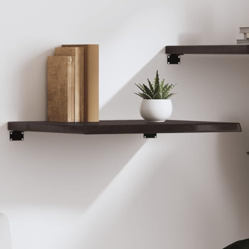 FUDUGEHMIOFWFJJ Wandregal Hellbraun 140x60x(2-4) cm Solid Oak Wood Wall Shelf Treated for Living Room Bedroom Storage Display Organizer with High Load Capacity von FUDUGEHMIOFWFJJ