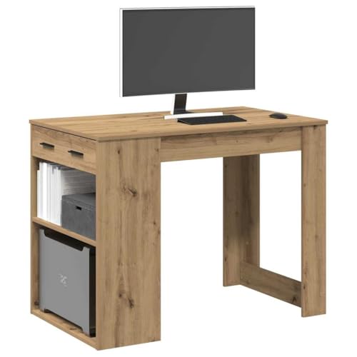 FUDUGEHMIOFWFJJ Wandregal mit Schubladen Betongrau 80x33x17 cm Holzwerkstoff, Modern Storage Shelf with Drawers for Living Room and Bedroom Organization, Space Saving Furniture Unit von FUDUGEHMIOFWFJJ