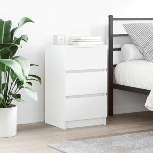 FUDUGEHMIOFWFJJ White Nightstand with 3 Drawers Set of 2, Bedside Table with Storage for Bedroom, Modern Bedroom Furniture 39x35x65 cm, Space Saving Design with Smooth Gliding Drawers von FUDUGEHMIOFWFJJ