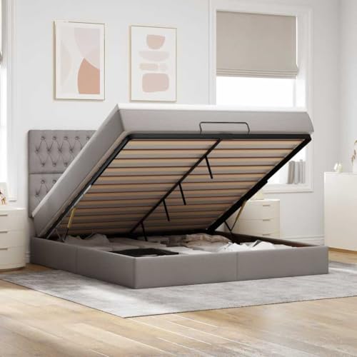 FUDUGEHMIOFWFJJ bettgestell futonbett kopfteil Bett bedOttoman-Bett mit Matratzen & LEDs Schwarz 160x200 cm SamtGeeignet für Schlafzimmer von FUDUGEHMIOFWFJJ