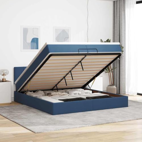 FUDUGEHMIOFWFJJ bettgestell kopfteil Bett Bett mit matratze Metall holzbettOttoman-Bett mit Matratzen & LEDs Blau 200x200 cm StoffGeeignet für Schlafzimmer FUDUGEHMIOFWFJJ bettgestell kopfteil Bett Bett mit matratze Metall holzbettOttoman-Bett mit Matratzen & LEDs Blau 200x200 cm StoffGeeignet für Schlafzimmer von FUDUGEHMIOFWFJJ