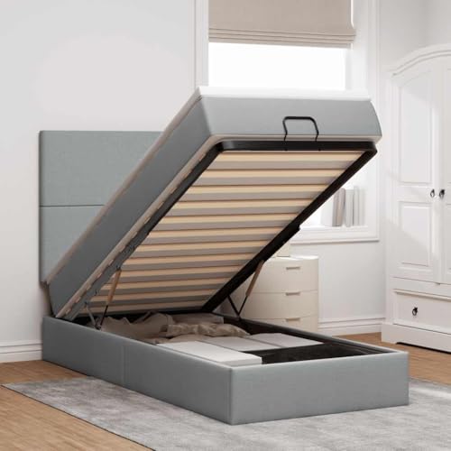FUDUGEHMIOFWFJJ futonbett Bett klappbett bettrahmenOttoman-Bett mit Matratzen Dunkelgrün 180x200 cm SamtGeeignet für Schlafzimmer von FUDUGEHMIOFWFJJ