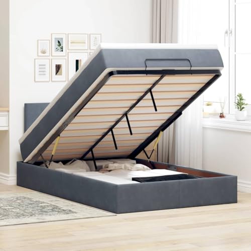 FUDUGEHMIOFWFJJ futonbett Bett mit matratze bettOttoman-Bett mit Matratze & LEDs Dunkelbraun 140x200 cm StoffGeeignet für Schlafzimmer FUDUGEHMIOFWFJJ futonbett Bett mit matratze bettOttoman-Bett mit Matratze & LEDs Dunkelbraun 140x200 cm StoffGeeignet für Schlafzimmer von FUDUGEHMIOFWFJJ