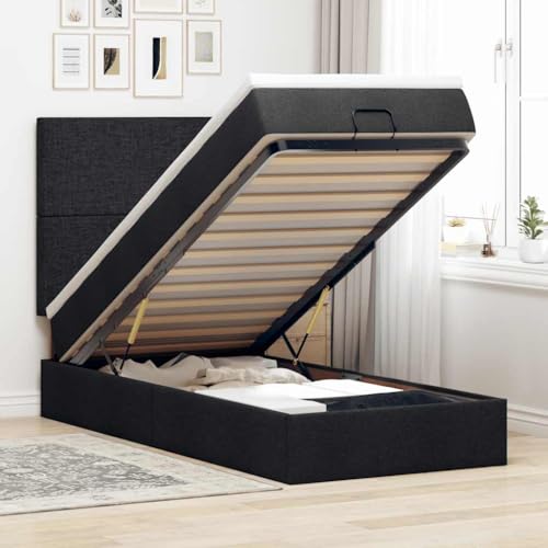 FUDUGEHMIOFWFJJ futonbett Bette bettgestell Ottomane Bett mit Matratze & LEDs Schwarz 140x200 cm StoffGeeignet für Schlafzimmer FUDUGEHMIOFWFJJ futonbett Bette bettgestell Ottomane Bett mit Matratze & LEDs Schwarz 140x200 cm StoffGeeignet für Schlafzimmer von FUDUGEHMIOFWFJJ