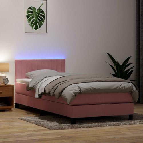 FUDUGEHMIOFWFJJ futonbett Metall holzbett betten, bettrahmen & lattenroste Bett mit matratzeBett mit Matratze Dunkelgrau 100x200 cm StoffGeeignet für Schlafzimmer von FUDUGEHMIOFWFJJ