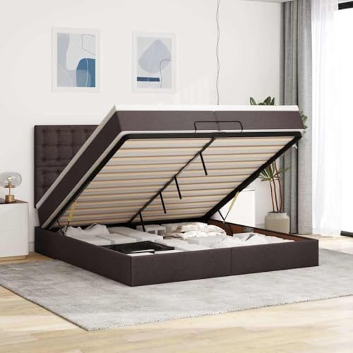 FUDUGEHMIOFWFJJ futonbett betten Bette Bett mit matratzeOttoman-Bett mit Matratzen Dunkelbraun 200x200 cm StoffGeeignet für Schlafzimmer FUDUGEHMIOFWFJJ futonbett betten Bette Bett mit matratzeOttoman-Bett mit Matratzen Dunkelbraun 200x200 cm StoffGeeignet für Schlafzimmer von FUDUGEHMIOFWFJJ