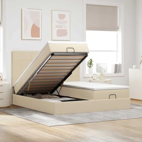 FUDUGEHMIOFWFJJ futonbett bettrahmen bedOttoman-Bett mit Matratze & LEDs Creme 180x200 cm StoffGeeignet für Schlafzimmer FUDUGEHMIOFWFJJ futonbett bettrahmen bedOttoman-Bett mit Matratze & LEDs Creme 180x200 cm StoffGeeignet für Schlafzimmer von FUDUGEHMIOFWFJJ
