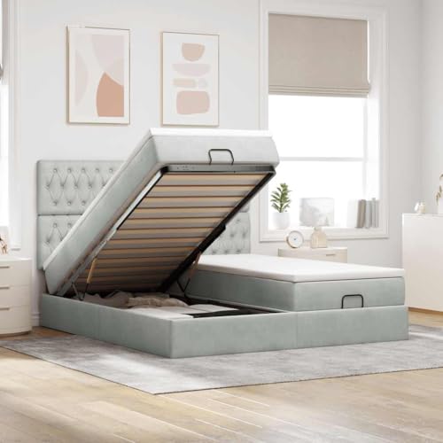 FUDUGEHMIOFWFJJ futonbett klappbett bettgestell bettOttoman-Bett mit Matratzen & LEDs Dunkelgrau 200x200 cm StoffGeeignet für Schlafzimmer FUDUGEHMIOFWFJJ futonbett klappbett bettgestell bettOttoman-Bett mit Matratzen & LEDs Dunkelgrau 200x200 cm StoffGeeignet für Schlafzimmer von FUDUGEHMIOFWFJJ