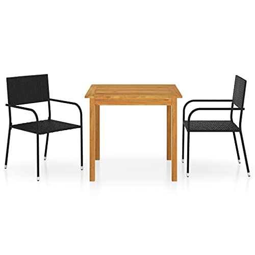 FUDUGEHMIOFWFJJ glasplatte Tisch,küchentisch klein,Tisch mit 4 stühlen Set,3-TLG. Garten-Essgruppe Schwarzdining Table Set 4 Chairs,bistrosets,Patio Tisch und stühle Set, von FUDUGEHMIOFWFJJ