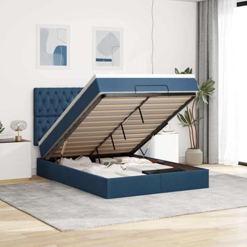 FUDUGEHMIOFWFJJ klappbett Metall holzbett Bette Bett mit matratzeOttomane Bett mit Matratze & LEDs Hellgrau 80x200 cm StoffGeeignet für Schlafzimmer von FUDUGEHMIOFWFJJ