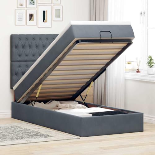 FUDUGEHMIOFWFJJ kopfteil Bett Bett ohne kopfteil bettgestell klappbett Ottoman-Bett mit Matratzen & LEDs Blau 200x200 cm StoffGeeignet für Schlafzimmer FUDUGEHMIOFWFJJ kopfteil Bett Bett ohne kopfteil bettgestell klappbett Ottoman-Bett mit Matratzen & LEDs Blau 200x200 cm StoffGeeignet für Schlafzimmer von FUDUGEHMIOFWFJJ