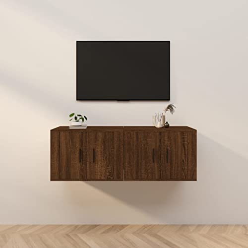 FUDUGEHMIOFWFJJ lowboard,tv Board,TV-Wandschränke 2 STK. Braun Eichen-Optik 57x34,5x40 cmGeeignet für Wohnzimmer, Schlafzimmer, Eingang von FUDUGEHMIOFWFJJ