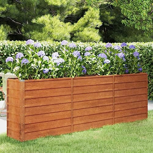 pflanztopf groß XXL,untersetzer 60 cm,Hochbeet Rostig 240x40x77 cm CortenstahlGeeignet für Garten, Terrasse, Schlafzimmer, Wohnzimmer von FUDUGEHMIOFWFJJ