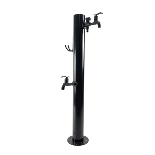 FUDUO-SHUNYI Garten-Wassersäule Schlauchständer aus Edelstahl, Frostschutz-Doppelwasserhahn Wasserspendersäule Bewässerungsstation,Wasserhahnsäulen zur Bodenmontage Hofhydrant Brunnenpfahl von FUDUO-SHUNYI
