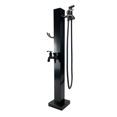 FUDUO-SHUNYI Garten-Wassersäule Schlauchständer aus Edelstahl, Frostschutz-Doppelwasserhahn Wasserspendersäule Bewässerungsstation,Wasserhahnsäulen zur Bodenmontage Hofhydrant Brunnenpfahl von FUDUO-SHUNYI