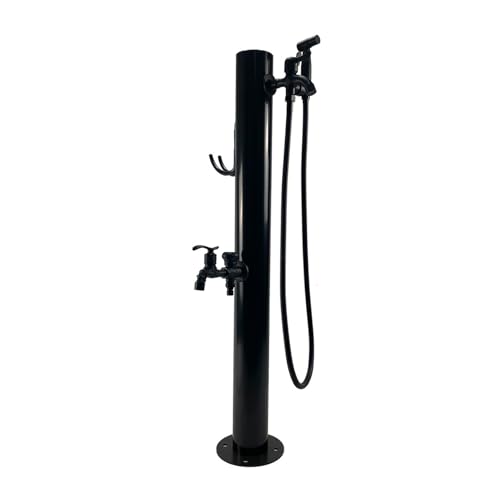 FUDUO-SHUNYI Garten-Wassersäule Schlauchständer aus Edelstahl, Frostschutz-Doppelwasserhahn Wasserspendersäule Bewässerungsstation,Wasserhahnsäulen zur Bodenmontage Hofhydrant Brunnenpfahl von FUDUO-SHUNYI