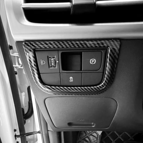 FUEISOF Boot-Schalter Verkleidung Scheinwerfer Lichtschalter Abdeckung Blende für Hyundai Tucson NX4 2025 (Kohlefaser) von FUEISOF