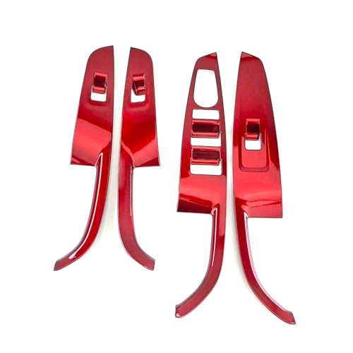 FUEISOF Fensterheber Schalterabdeckung Verkleidung Schalter Taste Panel Zubehör Kompatible mit Hyundai I30 2017-2024 (Rot) von FUEISOF