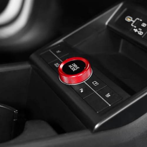 FUEISOF Mittelkonsole Drehknöpfe Regler Ring Abdeckung Für Hyundai Kona SX2 Rot Radio Lautstärkeregler 2 tlg. (Rot) von FUEISOF
