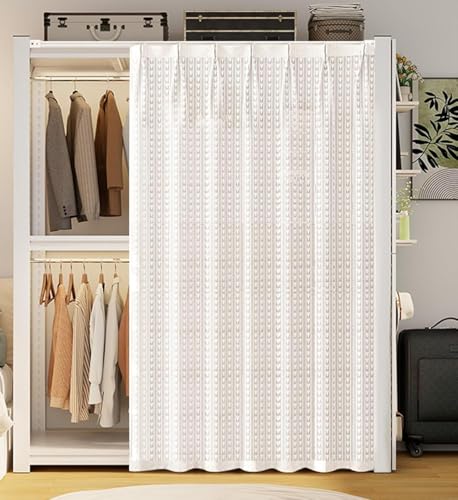 FUELIX Schrankvorhang, Staubdichter Privatsphäre Regal Vorhang Für Kleiderschränke Schuhschränke Spülmaschinenschränke, Schranktür Vorhang Schuhregal Vorhang Mit Flüsterschiene B,W200cmxH240cm FUELIX Schrankvorhang, Staubdichter Privatsphäre Regal Vorhang Für Kleiderschränke Schuhschränke Spülmaschinenschränke, Schranktür Vorhang Schuhregal Vorhang Mit Flüsterschiene B,W200cmxH240cm von FUELIX