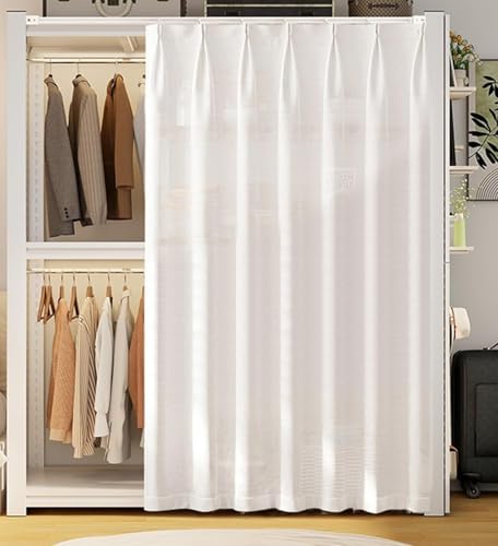 FUELIX Schrankvorhang, Staubdichter Privatsphäre Regal Vorhang Für Kleiderschränke Schuhschränke Spülmaschinenschränke, Schranktür Vorhang Schuhregal Vorhang Mit Flüsterschiene C,W50cmxH140cm FUELIX Schrankvorhang, Staubdichter Privatsphäre Regal Vorhang Für Kleiderschränke Schuhschränke Spülmaschinenschränke, Schranktür Vorhang Schuhregal Vorhang Mit Flüsterschiene C,W50cmxH140cm von FUELIX