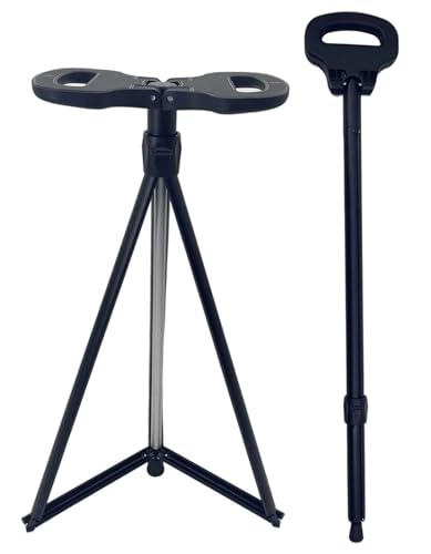 FUELIX Tragbarer Zuckerrohrstuhl Klafbare, Gehstock Mit Sitz Gehstock Klappbar Leichte Wanderstift Mit Sitz, Robuster Stativssitz Mit Reisetasche, Walking Cane Mit Sitz Für Senioren, Erwachsene von FUELIX