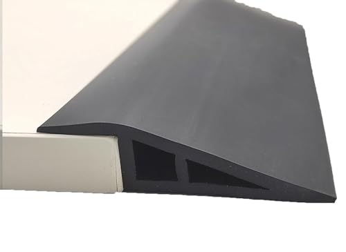 FUELIX Übergangsschiene Abschlussprofil, Türschwelle PVC Selbstklebend, Teppichleisten Übergangsprofil, Türschwellenrampe, Bodenleiste Ausgleichsprofil Übergangsschiene Höhenausgleich A,L1m*H2cm von FUELIX