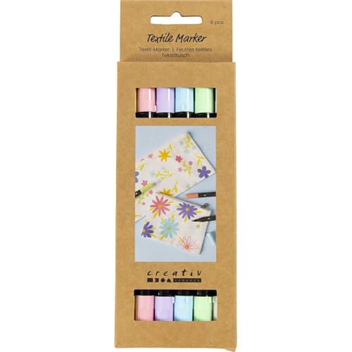 Textilmarker Set – 6 Pastellfarben – Stoffmalstifte mit Doppelspitze für kreative Designs auf Baumwolle & Textilien – waschfest bis 40 °C - Stoffmalstifte - Textilstift - Textilmarker Set Textilmarker Set – 6 Pastellfarben – Stoffmalstifte mit Doppelspitze für kreative Designs auf Baumwolle & Textilien – waschfest bis 40 °C - Stoffmalstifte - Textilstift - Textilmarker Set von FÜNDIG